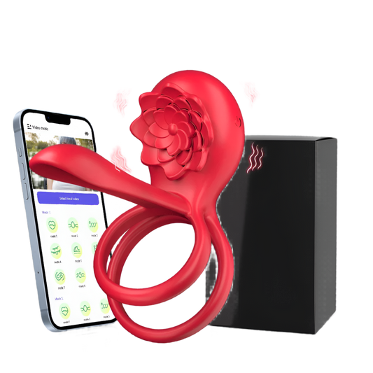 Elegant Rose Penis Cock Ring Vibrator