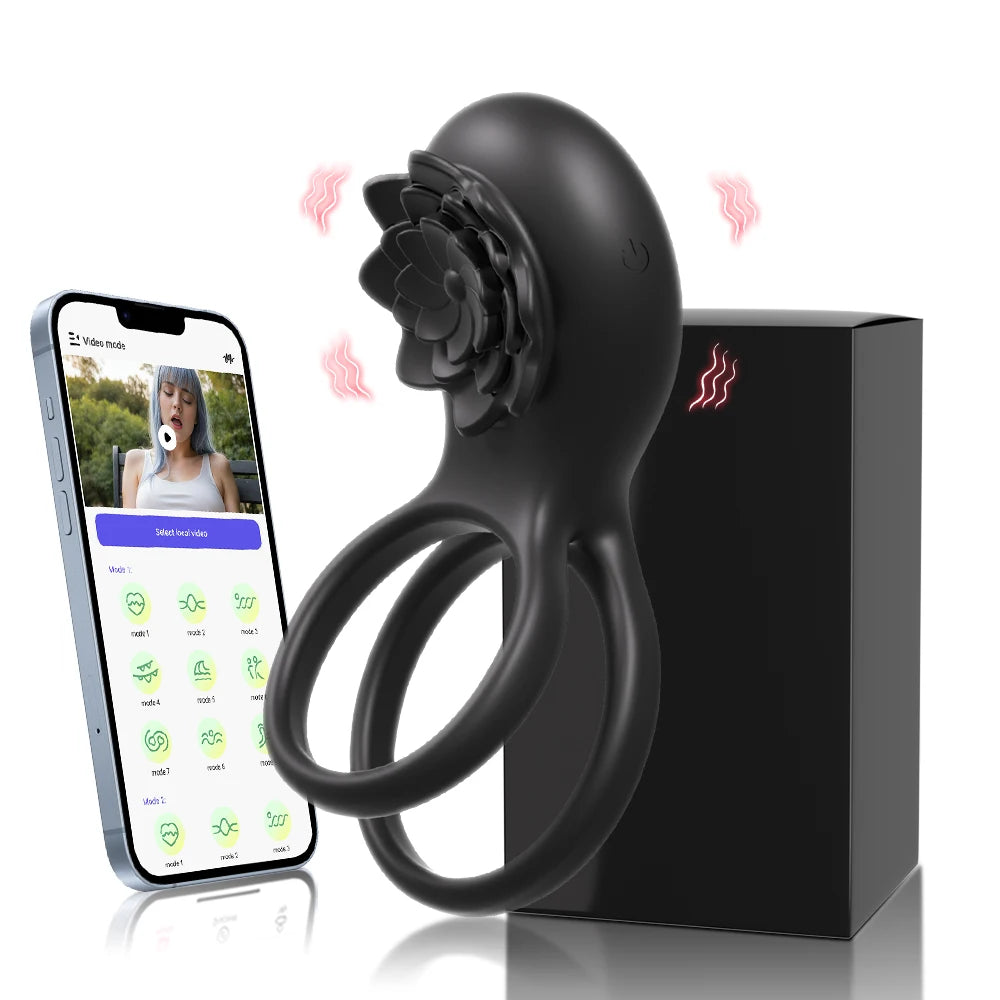 Elegant Rose Penis Cock Ring Vibrator