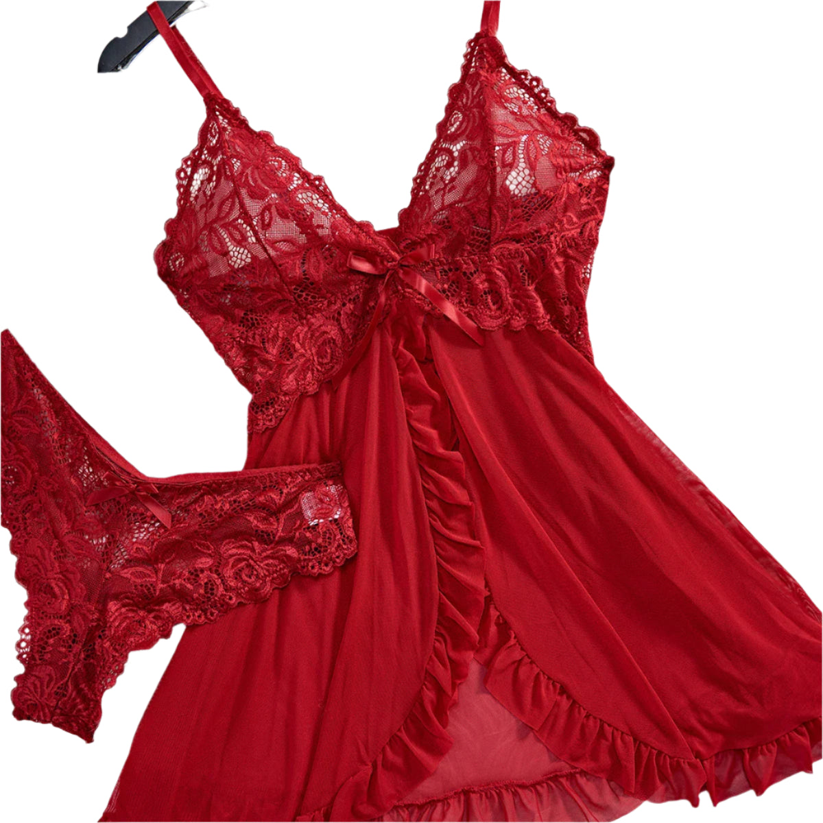See Through Lace Nightdress & Panty Sets