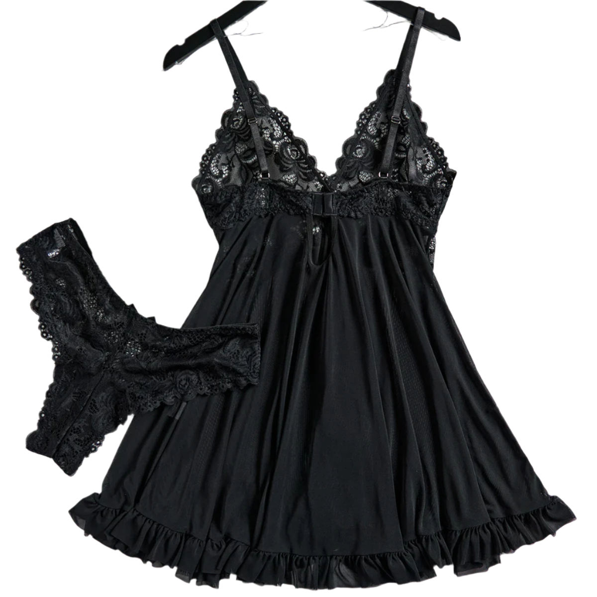 See Through Lace Nightdress & Panty Sets